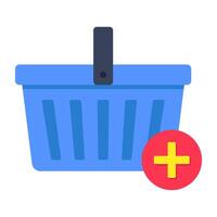 A creative design icon of add to basket vector