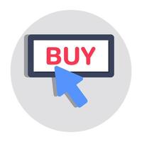 A flat rounded design icon of buy button vector