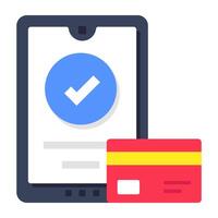Mobile card payment icon in trendy vectors design