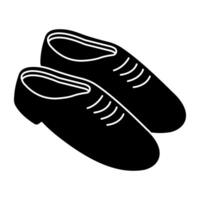 A solid design icon of shoes vector