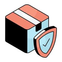 Editable design icon of parcel security vector