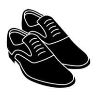 A solid design icon of shoes vector