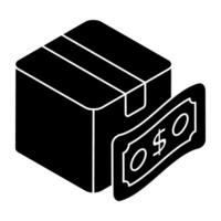 Conceptual flat design icon of cash on delivery vector