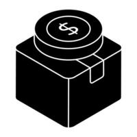 Conceptual flat design icon of cash on delivery vector