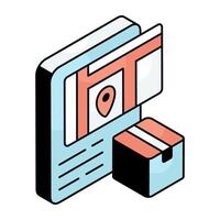 Modern design icon of parcel location vector