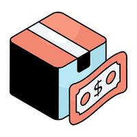 Conceptual flat design icon of cash on delivery vector