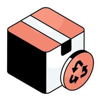 A unique design icon of parcel recycling vector