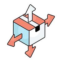 Editable design icon of parcel directions vector