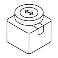Conceptual flat design icon of cash on delivery vector