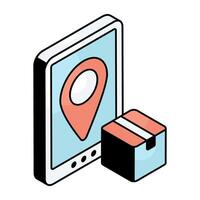 Perfect design icon of mobile parcel vector