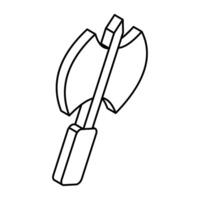 An icon design of battle axe vector