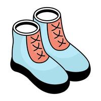 A colored design icon of shoes vector