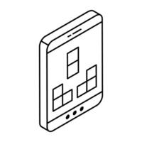 A flat design, icon of mobile brick game vector