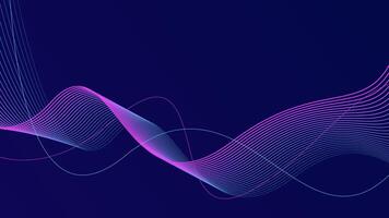 Abstract glowing wave lines on dark blue background Futuristic technology concept. vector