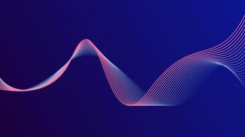 Abstract glowing wave lines on dark blue background. Modern flowing wavy lines. Futuristic technology concept. vector