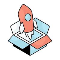 An editable design icon of product launch vector