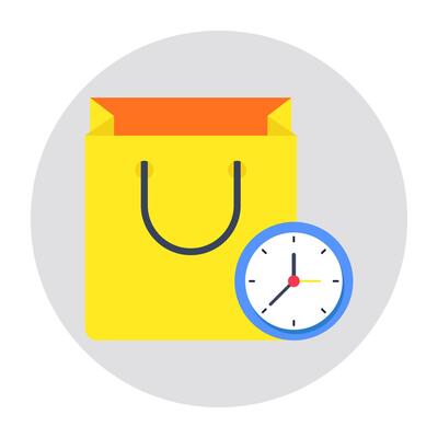 A colored vectors design of shopping time