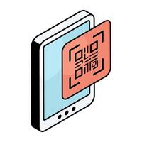 Flat design icon of mobile barcode vector