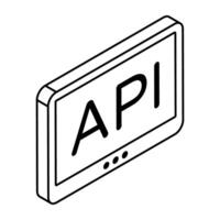 Trendy design icon of api vector