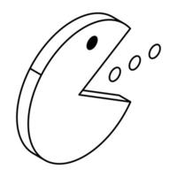 Creative design icon of bubble eating game vector