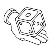 A flat design, icon of ludo dice vector