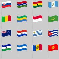 waving flags on a pole vector