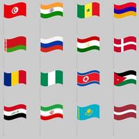 Set of national flags of countries vector