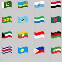 Set of flags on a pole vector