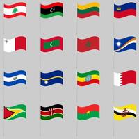 Set of flags of world countries vector