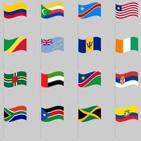 Set of waving flags vector