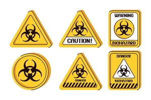 Set of biohazard symbol. Group of flat illustration. vector