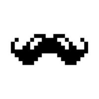 Moustache. Pixel icon of a man moustache. Arcade game, 8-bit. Pixel art on a white background. vector