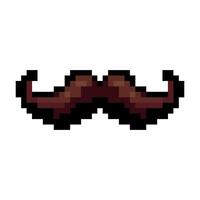 Pixelated moustache icon. Gentlemen brown moustache. Arcade game, 8-bit. Pixel art on a white background. vector