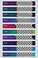 Big set of horizontal business banner templates. Modern technology design vector