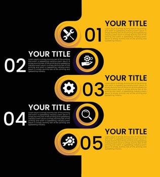 Plantilla de negocio de diseño infográfico con iconos y 5 opciones o pasos. vector