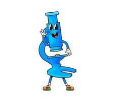 Groovy school microscope funny character vector