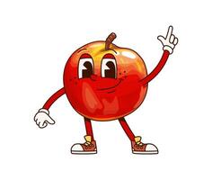 Groovy tropical nectarine character gesturing vector