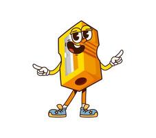Groovy sharpener school cool and funny character vector