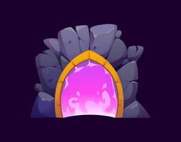 Fantasy game magic door, witchcraft game asset vector