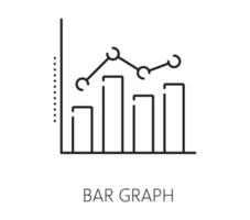 Finance data analytics, bar chart line icon vector