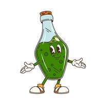 Groovy Halloween magic potion bottle character vector