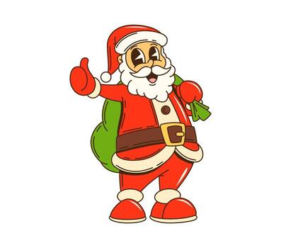 dibujos animados maravilloso Navidad Papa Noel con regalos bolso vector