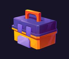 Cartoon game toolbox, storage for instruments vector