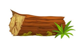 Tree log stump, prehistoric jungle landscape asset vector