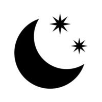 Crescent moon with stars icon. Night icon. Crescent moon icon. vector