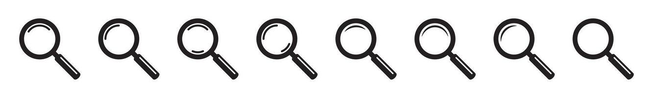 Magnifying glass icon, magnifier or loupe icon. vector