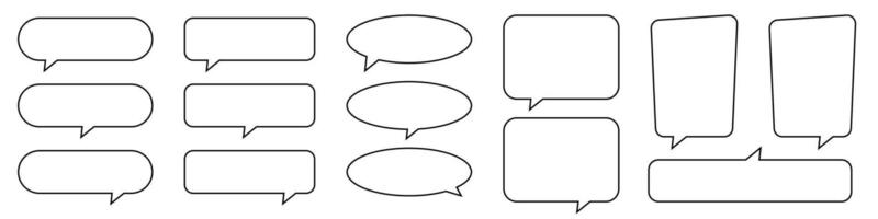 Collection of line speech bubble, speech balloon, chat bubble. vector