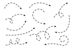 Curved dotted arrow. Zigzag arrow stripes design with dotted lines. vector