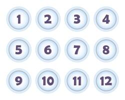 Buttons with numbers. Graphic design. vector