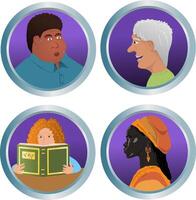 Icons of different people avatar. User people avatar collection in a flat design. Set of cartoon people avatar. illustration vector